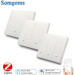 Apagador Inteligente de Pared Zigbee Tuya — Tipo Pulsador Con/Sin Neutro