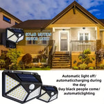 Foco Solar 100 LED IP65 con Sensor de Movimiento — 3 Modos Jardín y Exterior