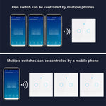 Interruptor Táctil WiFi Sin Neutro 110V — 1, 2 y 3 Gang Tuya Smart