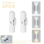 Luz Nocturna LED Doble Cabezal RGB Recargable — Sensor de Movimiento Magnética