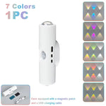 Luz Nocturna LED Doble Cabezal RGB Recargable — Sensor de Movimiento Magnética