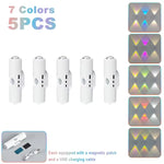 Luz Nocturna LED Doble Cabezal RGB Recargable — Sensor de Movimiento Magnética