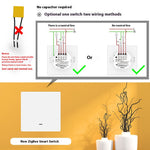 Apagador Inteligente de Pared Zigbee Tuya — Tipo Pulsador Con/Sin Neutro