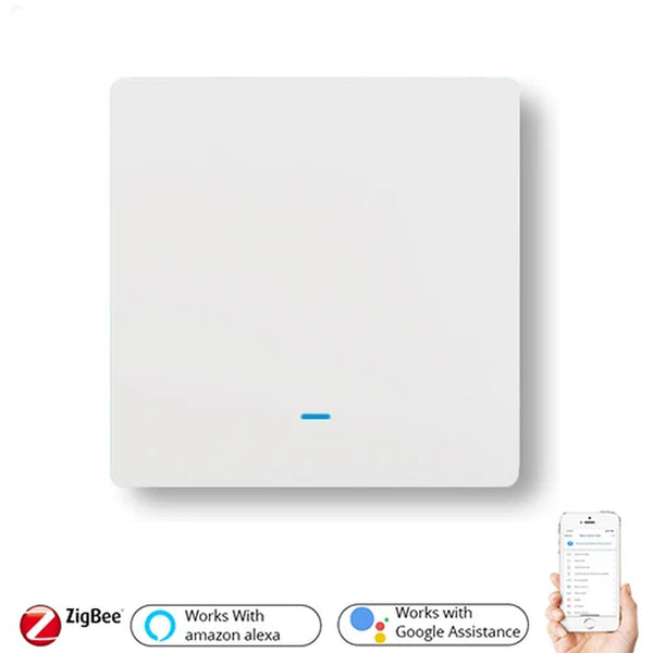 Apagador Inteligente de Pared Zigbee Tuya — Tipo Pulsador Con/Sin Neutro