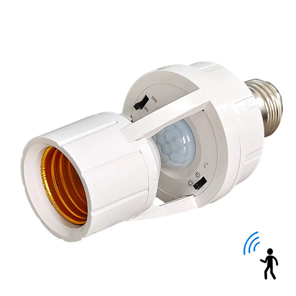Adaptador E27 con Sensor PIR de Movimiento — Encendido Automático 110V/220V