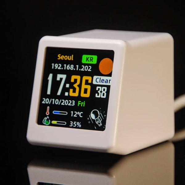 Mini Estación Meteorológica WiFi con Pantalla IPS — Reloj Digital con Clima en Tiempo Real