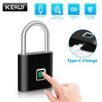 Candado Biométrico con Huella Digital USB Type-C IP65 — KERUI