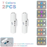 Luz Nocturna LED Doble Cabezal RGB Recargable — Sensor de Movimiento Magnética